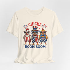 Chicka Boom Boom Patriotic Chickens Tee - 4th of July USA Shirt