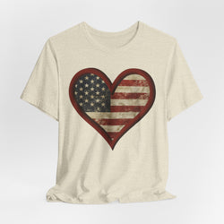 Patriotic Heart Tee - Love USA, American Pride Shirt, 4th of July, Independence Day, Memorial Day, Gift for Her