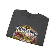 Muscadine Vineyard Crewneck Sweatshirt — Vintage Grape Winery Graphic - Southern Heritage