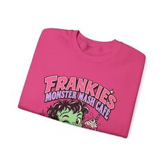 Frankie’s Monstermash Café Sweatshirt — Retro Cute Frankenstein Milkshake Halloween Crewneck