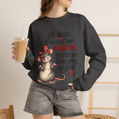 Sarcastic Crewneck Sweatshirt - Don’t Give A Rats Ass