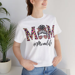 Mom Life Cheeta Print Unisex Jersey Tee - Fun Floral Design for Mothers