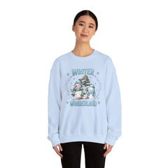Winter Wonderland with Snowmen - Crewneck Sweatshirt -  Blue Design