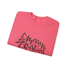 "Merry Christmas" Crewneck, Unisex Sweater, Winter Fashion, Festive Apparel, Holiday Gift, Christmas tree