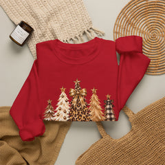 Leopard & Neutral Christmas Trees Crewneck Sweatshirt