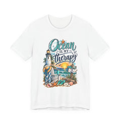 Ocean Is My Therapy T-Shirt — Beach Lighthouse Sunset Tee