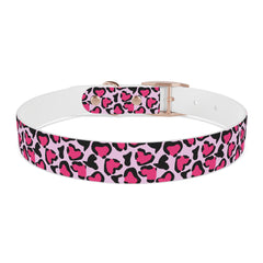 Dog Collar- Pink Leopard Print Hearts