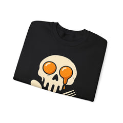 Skull & Fork Sweatshirt - Edgy Unisex Crewneck, Perfect for Food Lovers, Casual Wear, Halloween, Unique Gift