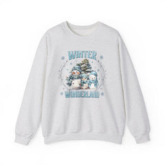 Winter Wonderland with Snowmen - Crewneck Sweatshirt -  Blue Design