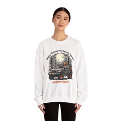 Spooky Adventure Sweatshirt - Jeepin' Through the Spooky Season, Unisex Crewneck, Fall Apparel, Halloween Gift, Cozy Halloween Wear