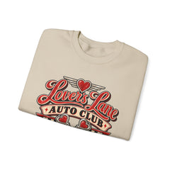 Lovers Lane Auto Club Vintage Racing Graphic Crewneck Sweatshirt- Valentine