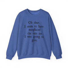 Sarcastic Crewneck Sweatshirt - Don’t Give A Rats Ass