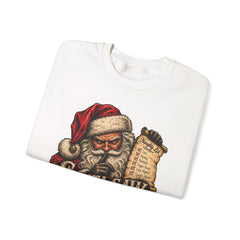 Santa Saw Everything Crewneck Sweatshirt — Vintage Naughty or Nice Christmas Sweater