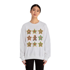 Festive Gingerbread Sweatshirt, Holiday Crewneck, Christmas Gift, Cozy Sweatshirt, Unisex Casual Wear