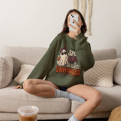 "Spooky Sweet Slightly Unhinged" Halloween Ghost Sweatshirt