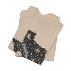 Texas Night Sky Tee — Celestial Moon & Stars State Graphic T-Shirt