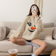 Happy Snowman Crewneck Sweatshirt | Winter Apparel, Christmas Gift, Cozy Sweater, Holiday Clothing, Carrot Nose Design