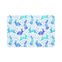 Cute Bunny Pet Food Mat - 12x18 Custom Design for Happy Pets