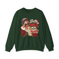 Christmas Sweatshirt - "Dear Santa Define Naughty" Festive Holiday Crewneck