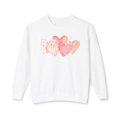 Watercolor Hearts Crewneck Sweatshirt — Valentine's Day Romantic Pullover