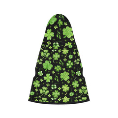 Shamrocks on Black Print Dog Hoodie for St. Patrick's Day