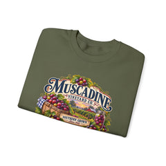 Muscadine Vineyard Crewneck Sweatshirt — Vintage Grape Winery Graphic - Southern Heritage