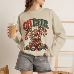 Oh Deer Christmas Sweatshirt — Cute Reindeer Holiday Crewneck