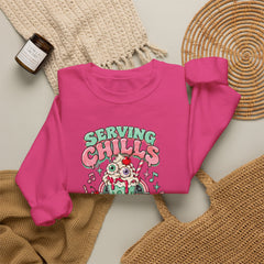 Halloween Sweatshirt — "Serving Chills with Extra Whipped Cream" Retro Ice Cream Graphic - BP