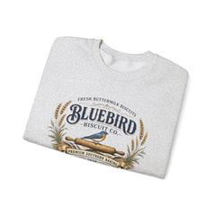 Bluebird Biscuit Co. Crewneck Sweatshirt — Vintage Bakery Logo Pullover