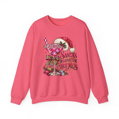"Santa's Favorite Hot Mess" Sparkle Martini Holiday Christmas Crewneck