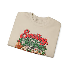 "Surviving Christmas One Cookie at a Time" Cozy Holiday Christmas Crewneck