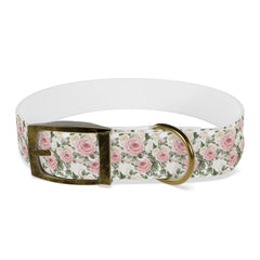 Dog Collar- White and Pink Roses