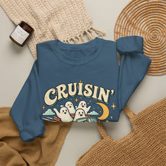 Cruisin' With My Boos Sweatshirt — Cute Ghost Halloween Crewneck