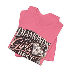 Diamonds Are a Girl's Best Friend T-Shirt – Retro Script Diamond Graphic Tee