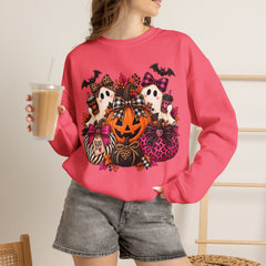 Halloween Ghosts & Pumpkin Crewneck Sweatshirt