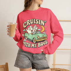 Cruisin' With My Boos Sweatshirt — Cute Ghost Halloween Crewneck