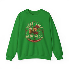 North Pole Brewing Co. Holiday Sweatshirt, Christmas Gift, Unisex Cozy Crewneck, Winter Apparel, Elf Festive Casual Wear