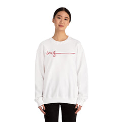 Love Script Crewneck Sweatshirt — Minimal Red Handwritten Design