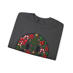 Christmas Smiley Crewneck Sweatshirt — Festive Holiday Smile Graphic