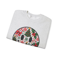 Christmas Smiley Crewneck Sweatshirt — Festive Holiday Smile Graphic