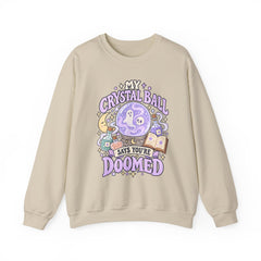 Doomed Crystal Ball Crewneck Sweatshirt — Cute Pastel Gothic Fortune-Telling Graphic