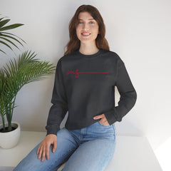 Love Script Crewneck Sweatshirt — Minimal Red Handwritten Design