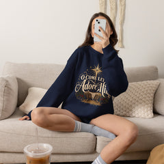 O Come Let Us Adore Him Crewneck Sweatshirt — Nativity Christmas Sweatshirt