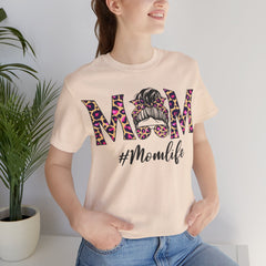 Mom Life Cheeta Print Unisex Jersey Tee - Fun Floral Design for Mothers