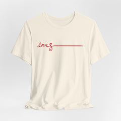 Love Signature T-Shirt – Minimal Red Script Tee