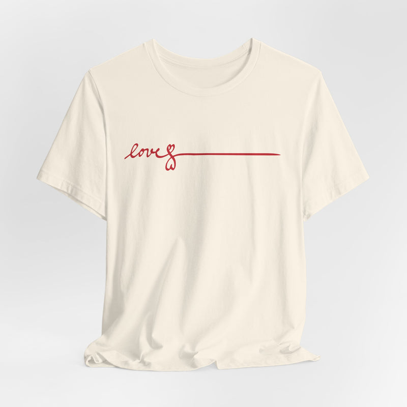 Love Signature T-Shirt – Minimal Red Script Tee
