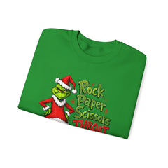Rock - Paper - Scissors - Throat Punch- Dr. Seuss Grinch Christmas Sweatshirt
