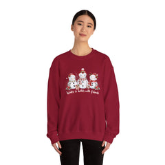 Winter is Better with Friends - Snowmen Crewneck Sweatshirt, Cozy Christmas Apparel, Holiday Festive Sweatshirt