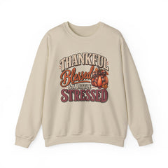 "Thankful, Blessed & a Little Stressed" Fall Pumpkin Sweatshirt