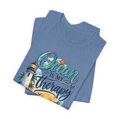 Ocean Is My Therapy T-Shirt — Beach Lighthouse Sunset Tee